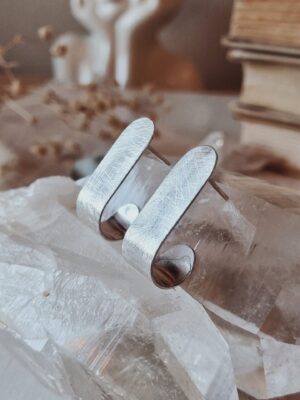 Rya Earrings – handcrafted silver arch hoop earrings from the Threshold of Dreams Collection