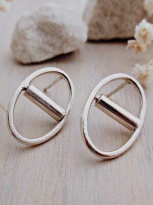 Eunoia Kinetic Fidget Stud Earrings in Sterling Silver