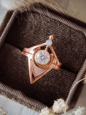 14k Gold Venus Ring Set from Aetheria Collection
